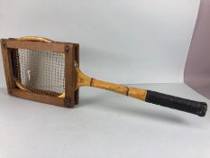 Sporting interest, a vintage Prosser tennis racket , Special Corona edition, leather bound grip, and