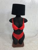 interior decorators interest, A modernist style lamp base of female form finished in black flock