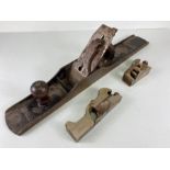 Vintage tools, large Stanley jointer plane, a Shoulder plane and a bullnose plane all A.F