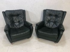 Pair of vintage 50's/60's retro armchairs on original castors A/F