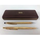 Vintage pens to include Cross and a rolled gold Parker pen