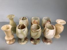 Collection of Onyx to include six matching goblets, (one piece A/F)