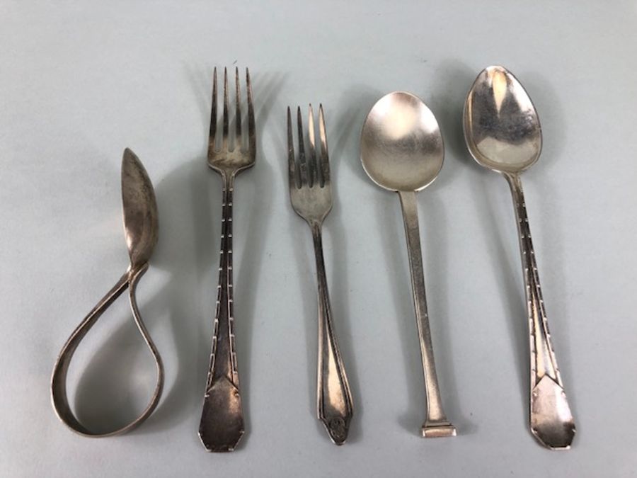 Collection of hallmarked silver items flatware to include Silver spoons and forks total weight