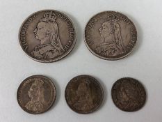 Antique coins to include 2 * Silver Jubilee Victoria coins 1887 and a George IV silver coin