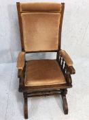 American rocker chair with upholstered seat, back and arms