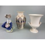 Llodra figure ,a collection of china to include a Lladro figure of a girl with basket, A Liberty "