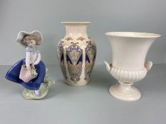 Llodra figure ,a collection of china to include a Lladro figure of a girl with basket, A Liberty "