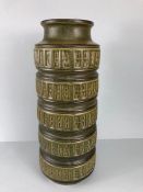 Large West German Vase marked W. GERMANY 268-40 BANDS GREEN YELLOW