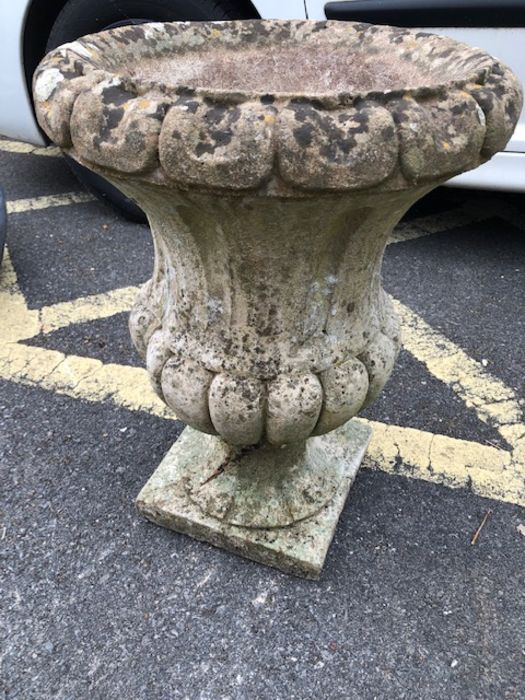 Large Concrete Urn on square base