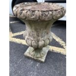 Large Concrete Urn on square base