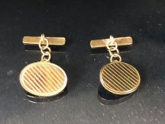 Pair of Gold Hallmarked 9ct cufflinks approx 2.2g