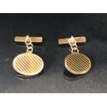 Pair of Gold Hallmarked 9ct cufflinks approx 2.2g