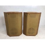 Wharfedale speakers , A Pair of Large Wharfedale wooden fabric fronted cabinet speakers model w4