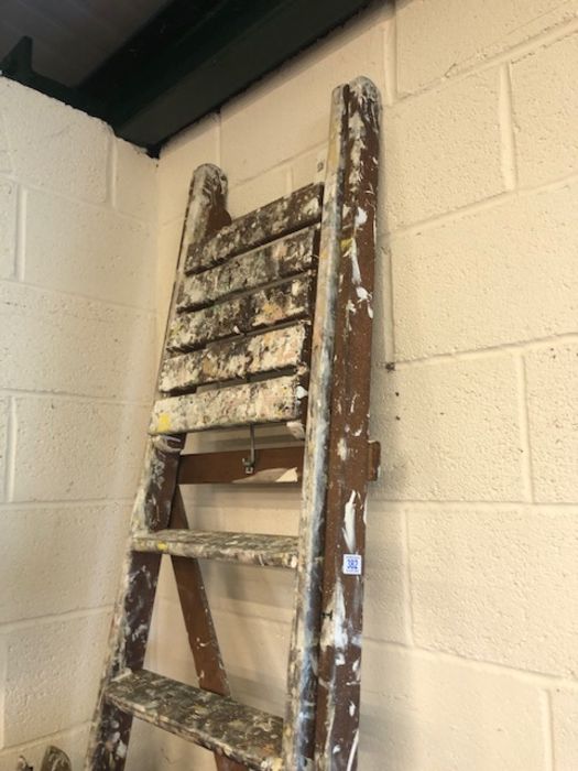 Four vintage wooden step ladders, useful for decorative or shop display, tallest approx 247cm, the - Image 5 of 5