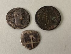 Three coins to include a Roman silver Denarius