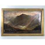 Framed oil on canvas of a Scottish landscape, in the manner of FRANCIS E. JAMIESON, approx 59cm x