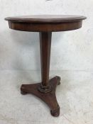 Occasional table, Antique round occasional table on hexagonal column base, Approximately 48cm