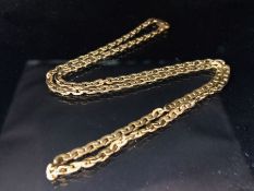 14ct marked 585 Gold necklace of twisted curb link design approx 48cm long and 18g
