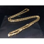 14ct marked 585 Gold necklace of twisted curb link design approx 48cm long and 18g