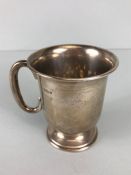 Hallmarked Silver tankard on stepped base Hallmarked for Birmingham maker William Adams Ltd approx