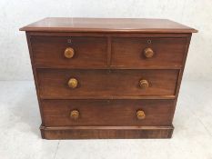 Mahogany chest of four drawers, approx 105cm x 50cm x 86cm
