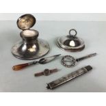 Collection of Silver items, A collection of silver items to include Birmingham hallmarked ink