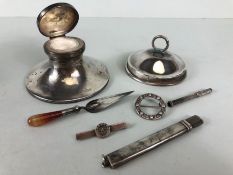 Collection of Silver items, A collection of silver items to include Birmingham hallmarked ink