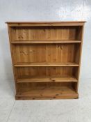 Pine book case, Modern Pine book case with 3 adjustable shelves, Approximately 105cm x 24cm x 122cm,