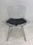 Original Harry Bertoia Chrome Framed & Leather Designer Lounge Chair