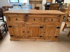 Pine sideboard, Modern pine sideboard of heavy construction in the South American style,3 door