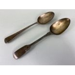 Two Silver hallmarked Georgian spoons each hallmarked for London. The smaller dated 1808 by maker HS