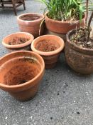 Collection of various terracotta garden pots (7)