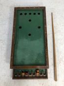 Vintage Bar billiards, mid 20th century wooden table top Bar Billiards table with some balls and one
