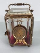 18ct Gold Pocket watch with Gold face and baton markers with key (winds and runs) in glass and