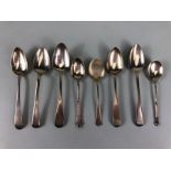 Good collection of Hallmarked silver teaspoons some Georgian (8) total weight approx 105g