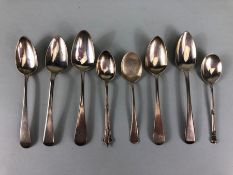 Good collection of Hallmarked silver teaspoons some Georgian (8) total weight approx 105g