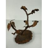 Tree Sculpture ,Oriental study of a sapling tree representing new birth, Iron with patinated