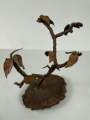 Tree Sculpture ,Oriental study of a sapling tree representing new birth, Iron with patinated