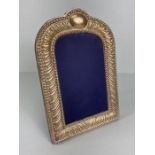 Silver hallmarked arched Photo frame hallmarked for Sheffield by maker John Bull Ltd approx 13 x