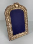 Silver hallmarked arched Photo frame hallmarked for Sheffield by maker John Bull Ltd approx 13 x