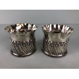 Victorian Silver Pots, 2 Small Victorian pots with fluted rims and pie crust bases, London 1892