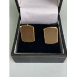 Cufflinks, A pair of 9ct gold Hallmarked rounded oblong cufflinks, approximately 3.63g