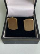 Cufflinks, A pair of 9ct gold Hallmarked rounded oblong cufflinks, approximately 3.63g