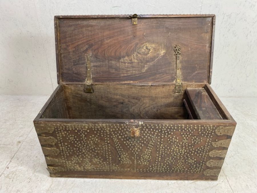Zanzibar Chest with studded brass detailing, rising lid, handles to each end and internal - Image 16 of 21