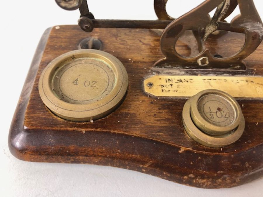 Postage scales, a set of English postage scales for inland post, with weights from 1/2 oz to 4oz, - Image 3 of 13