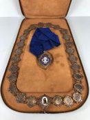 Ceremonial Regalia/Butchers, Unique Silver medallion Collar set for the President of the Walsall &
