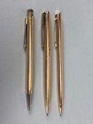 Three Gold filled pencils to include Parker 61-65 pencil, 14k gold filled Hallmark pencil,