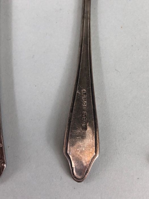 Collection of hallmarked silver items flatware to include Silver spoons and forks total weight - Image 6 of 9