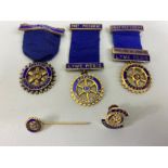 Rotary Club medals, 3 Rotary club medals 0ne of which is hall marked silver with gilt finish, and