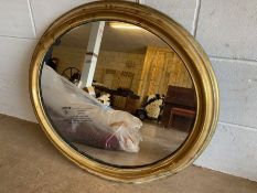 Oval Brass framed Mirror approx 73 x 66cm